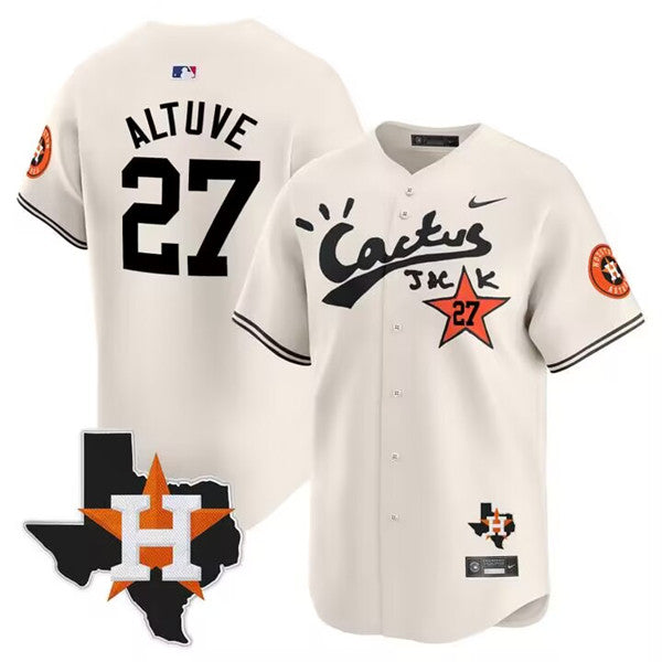 Jose Altuve Houston Astros cream Vapor jersey