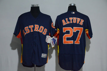 Jose Altuve Majestic Houston Astros navy Alternate jersey