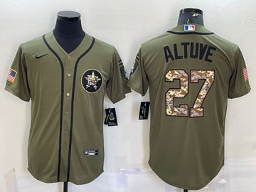 Jose Altuve Houston Astros olive Salute To Service jersey
