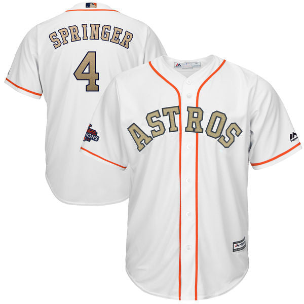 George Springer Majestic Houston Astros white jersey