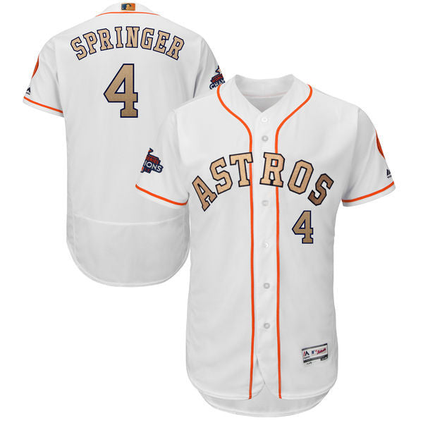George Springer Majestic Houston Astros white jersey