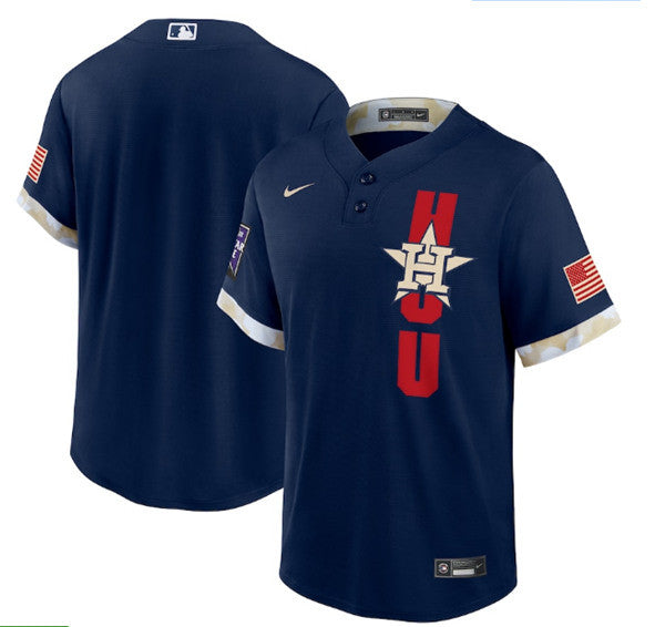 Custom Houston Astros navy All-Star jersey