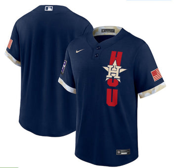 Custom Houston Astros navy All-Star jersey