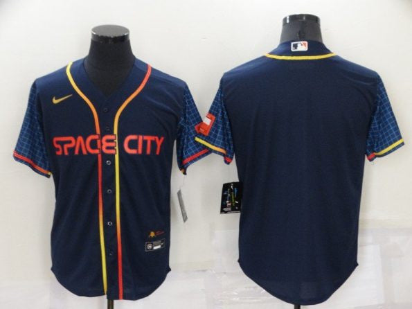 Custom Houston Astros navy City Connect jersey