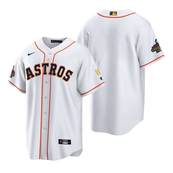Blank White Houston Astros gold jersey