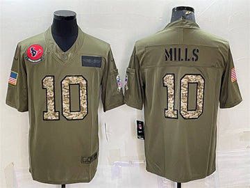 Davis Mills Houston Texans olive Salute To Service jersey