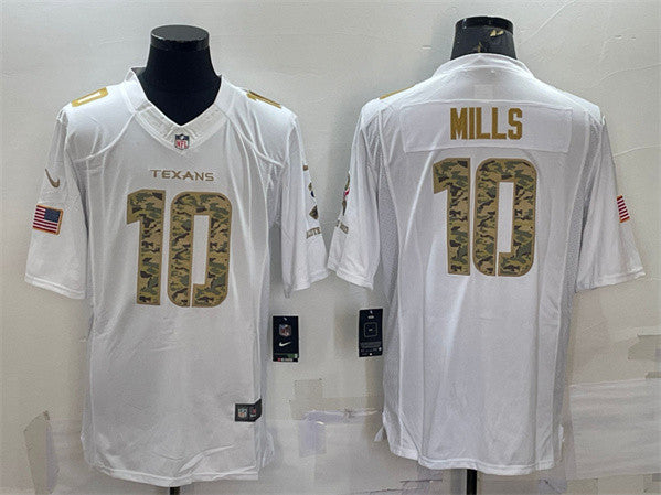 Davis Mills Houston Texans white Salute To Service jersey