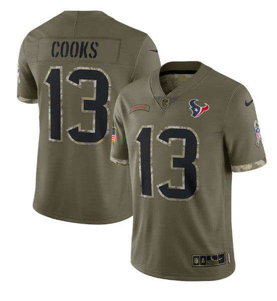 Brandin Cooks Houston Texans olive Salute To Service jersey