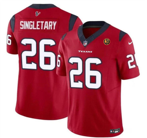 Devin Singletary Houston Texans red Vapor jersey