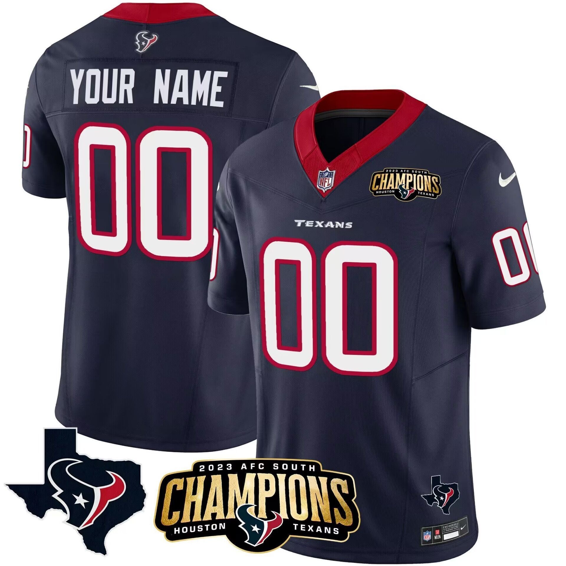 Custom Houston Texans navy Limited jersey