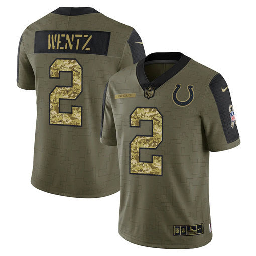 Carson Wentz Indianapolis Colts olive Salute To Service jersey