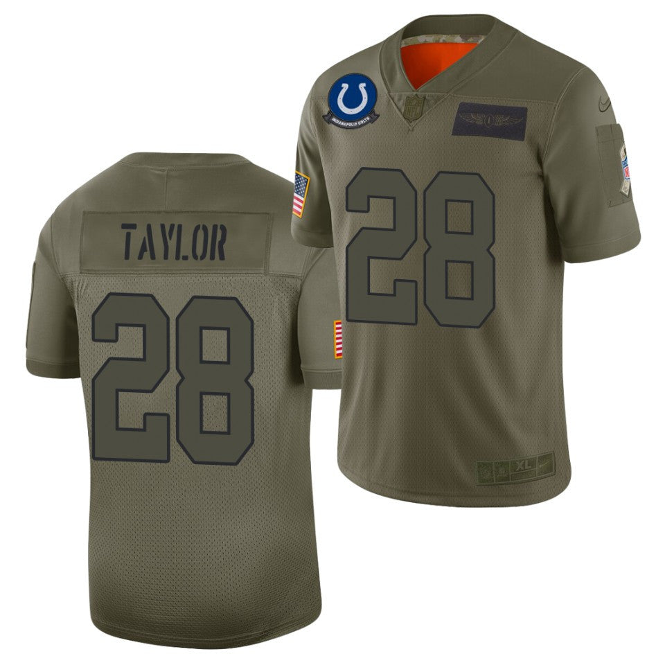 Jonathan Taylor Indianapolis Colts olive Salute To Service jersey