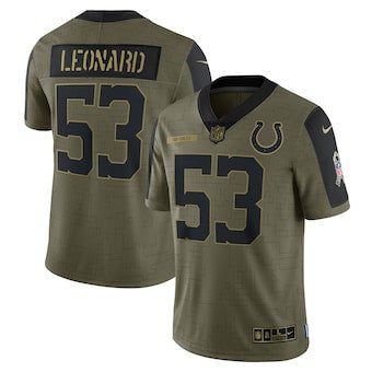 Darius Leonard Indianapolis Colts olive Salute To Service jersey
