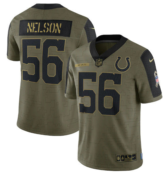 Quenton Nelson Indianapolis Colts olive Salute To Service jersey
