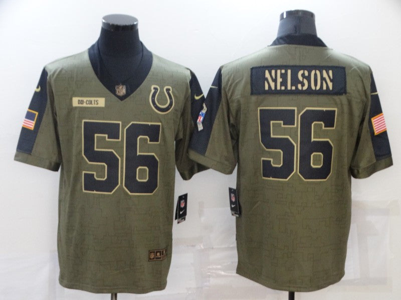 Quenton Nelson Indianapolis Colts olive Salute To Service jersey