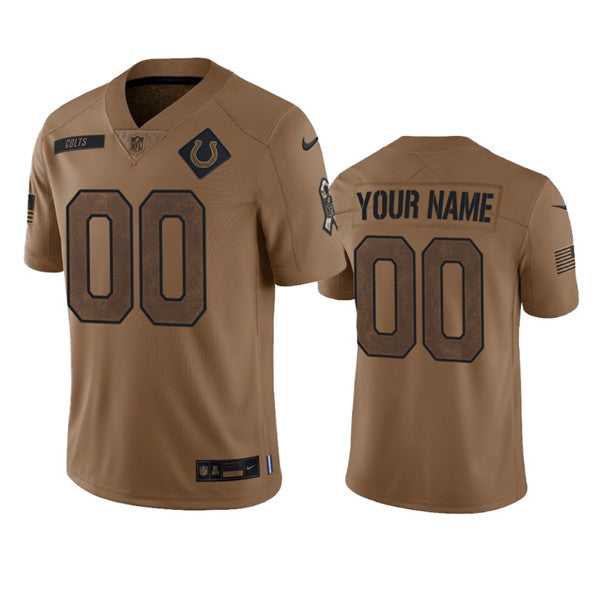 Custom Indianapolis Colts brown Salute To Service jersey