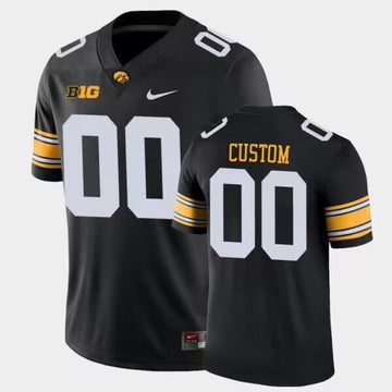 Custom Iowa Hawkeyes black jersey