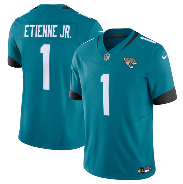 Travis Etienne Jr Jacksonville Jaguars teal Vapor jersey