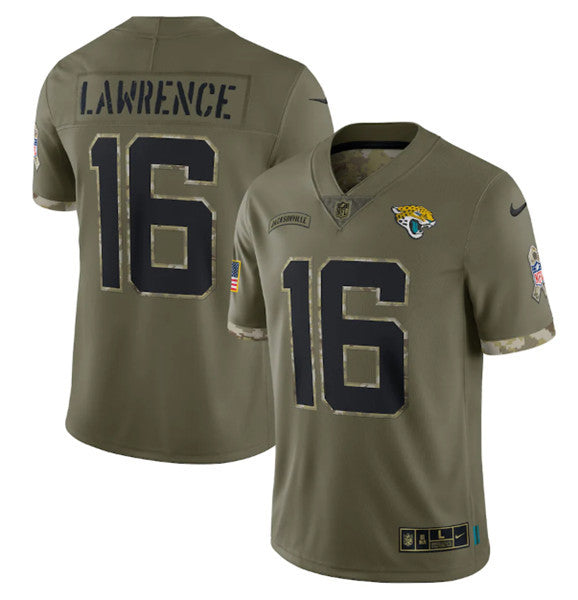 Trevor Lawrence Jacksonville Jaguars olive Salute To Service jersey