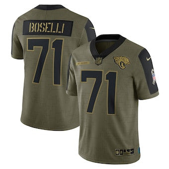 Tony Boselli Jacksonville Jaguars olive Salute To Service jersey