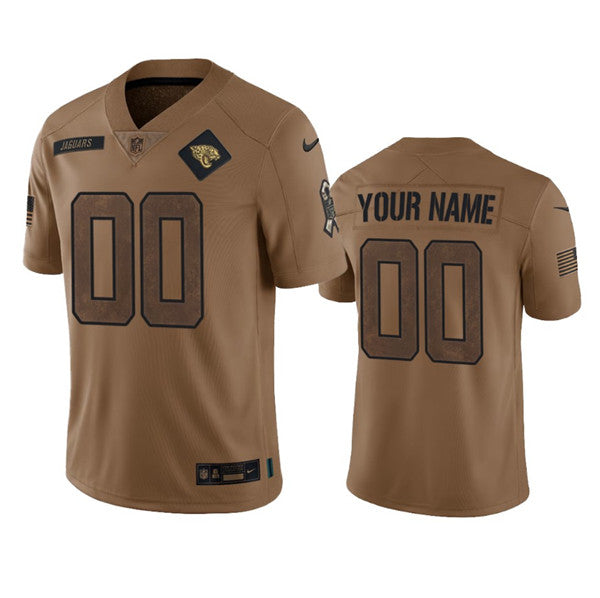 Custom Jacksonville Jaguars brown Salute To Service jersey