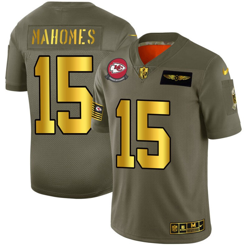 Patrick Mahomes Kansas City Chiefs olive Salute To Service jersey