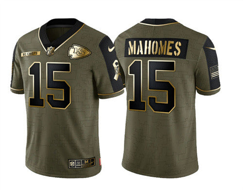 Patrick Mahomes Kansas City Chiefs olive Salute To Service jersey