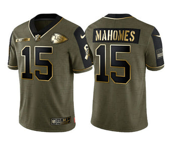 Patrick Mahomes Kansas City Chiefs olive Salute To Service jersey