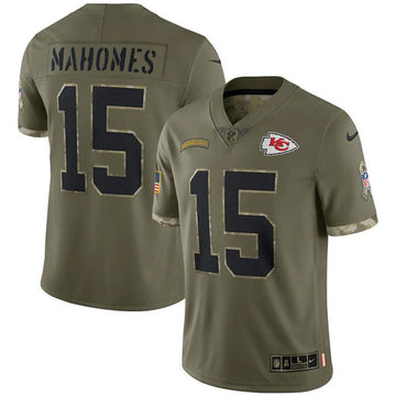 Patrick Mahomes Kansas City Chiefs olive Salute To Service jersey
