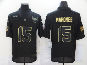 Patrick Mahomes Kansas City Chiefs black Salute To Service jersey