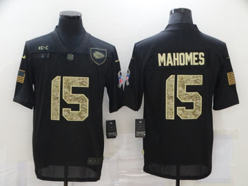Patrick Mahomes Kansas City Chiefs black Salute To Service jersey