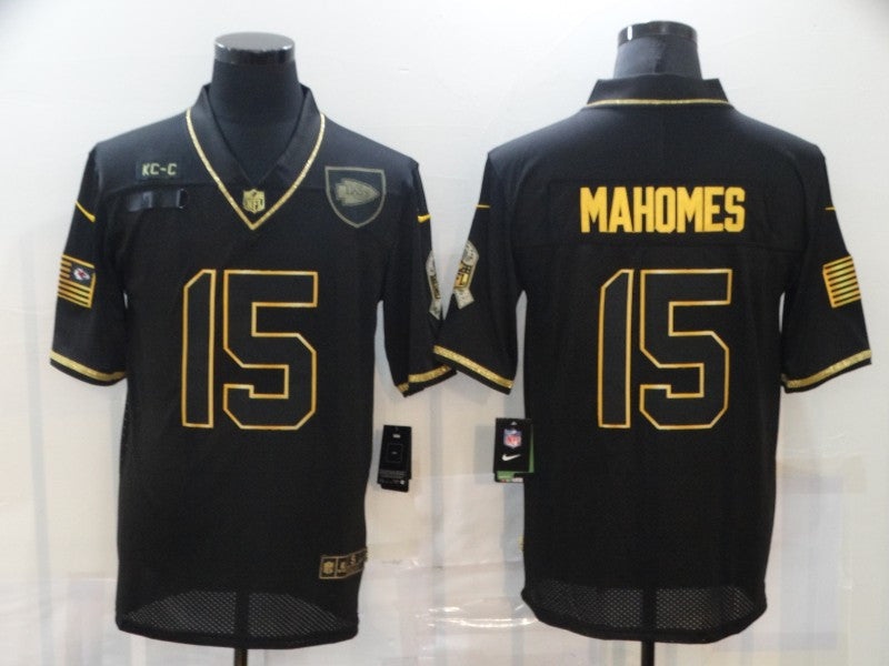 Patrick Mahomes Kansas City Chiefs black Salute To Service jersey