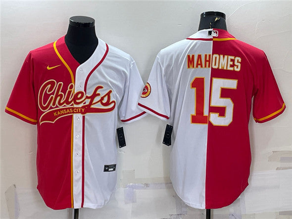 Patrick Mahomes Kansas City Chiefs red Split jersey