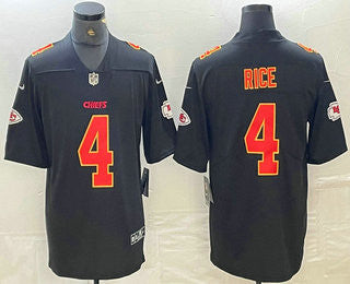 Rashee Rice Kansas City Chiefs black Vapor jersey