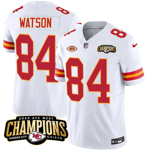 Justin Watson Kansas City Chiefs white Vapor jersey