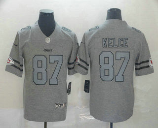 Travis Kelce Kansas City Chiefs gray Vapor jersey