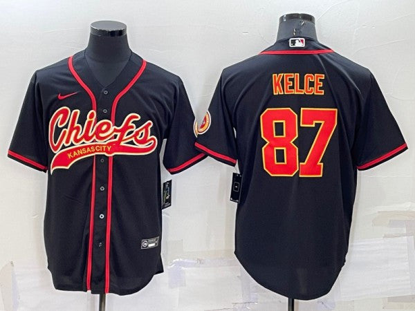 Travis Kelce Balck Cool Base Kansas City Chiefs jersey