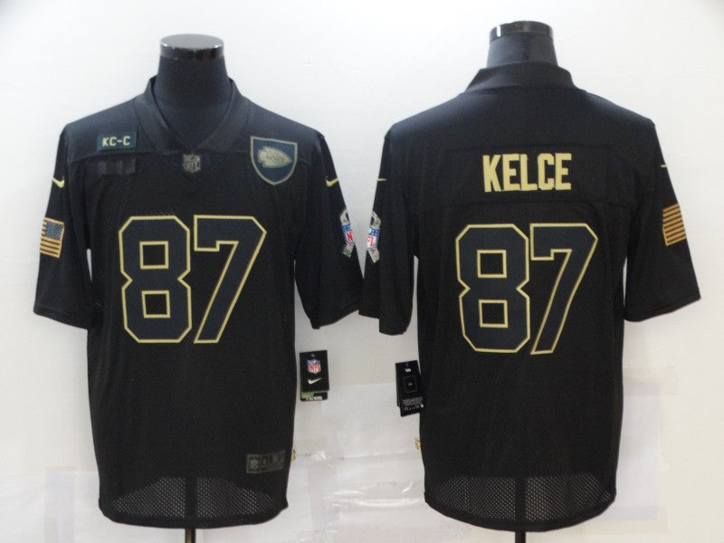 Travis Kelce Kansas City Chiefs black Salute To Service jersey