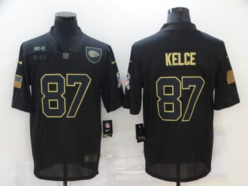 Travis Kelce Kansas City Chiefs black Salute To Service jersey