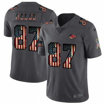 Travis Kelce Kansas City Chiefs grey Salute To Service jersey