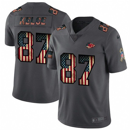 Travis Kelce Kansas City Chiefs grey Salute To Service jersey
