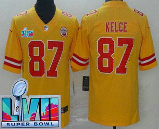 Travis Kelce Kansas City Chiefs yellow Vapor jersey