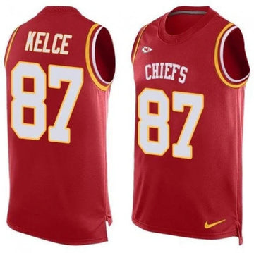 Travis Kelce Kansas City Chiefs red jersey