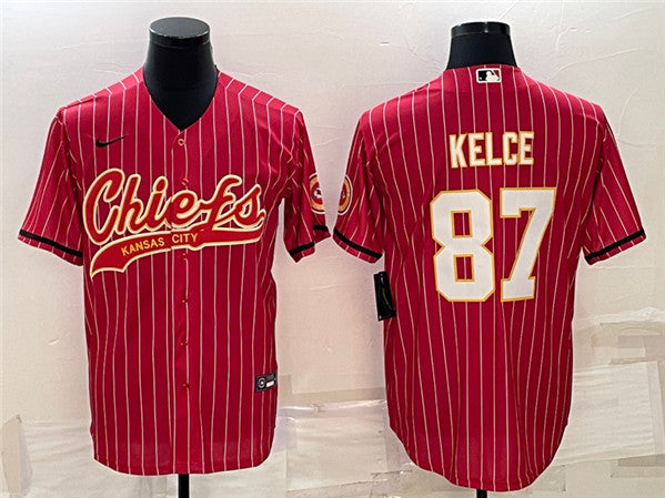 Travis Kelce Kansas City Chiefs red jersey
