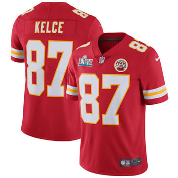 Travis Kelce Super Bowl Liv Kansas City Chiefs red Vapor jersey