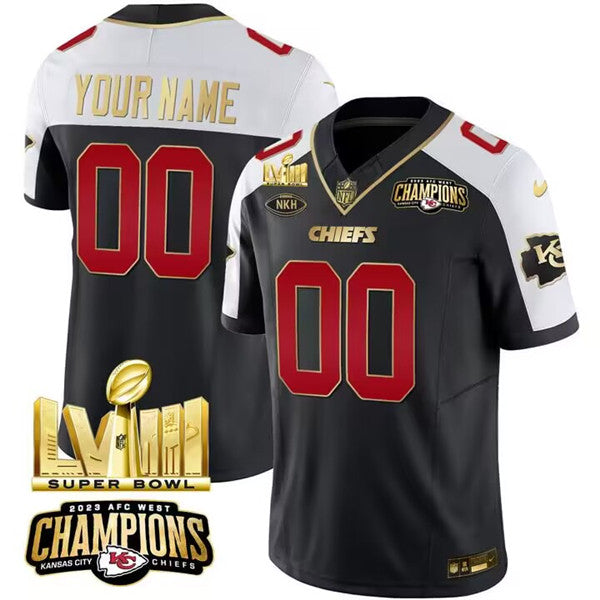 Custom Kansas City Chiefs black Vapor jersey