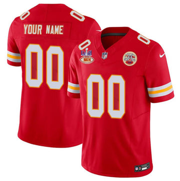 Custom Kansas City Chiefs red Vapor jersey