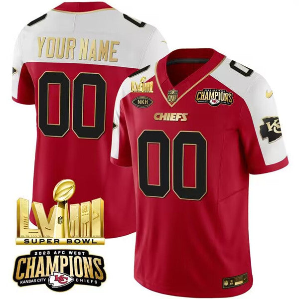 Custom Kansas City Chiefs red Vapor jersey
