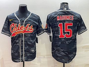 Blank Patrick Mahomes Kansas City Chiefs gray Camo jersey