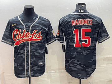 Blank Patrick Mahomes Kansas City Chiefs grey Camo jersey